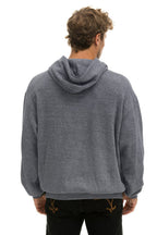 Classic 5 STRIPE RELAXED PULLOVER HOODIE - HEATHER GREY