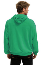 Classic 5 STRIPE RELAXED PULLOVER HOODIE - KELLY GREEN