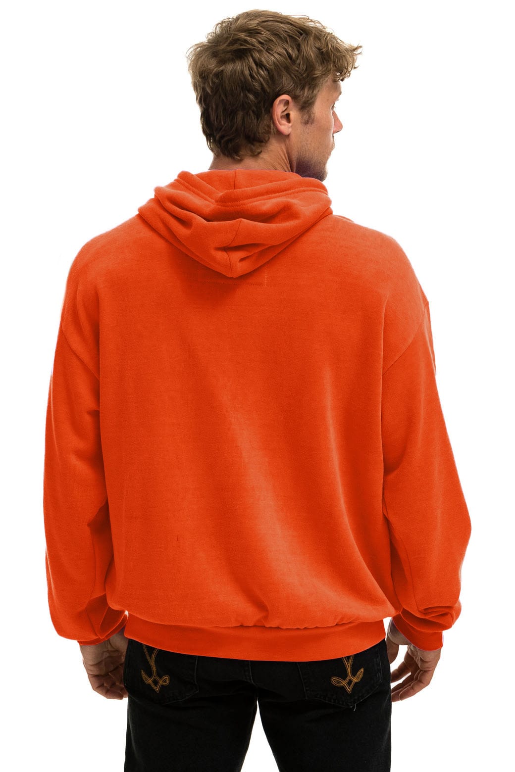 Classic 5 STRIPE RELAXED PULLOVER HOODIE - VINTAGE ORANGE