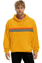 Classic 5 STRIPE RELAXED PULLOVER HOODIE - VINTAGE GOLD