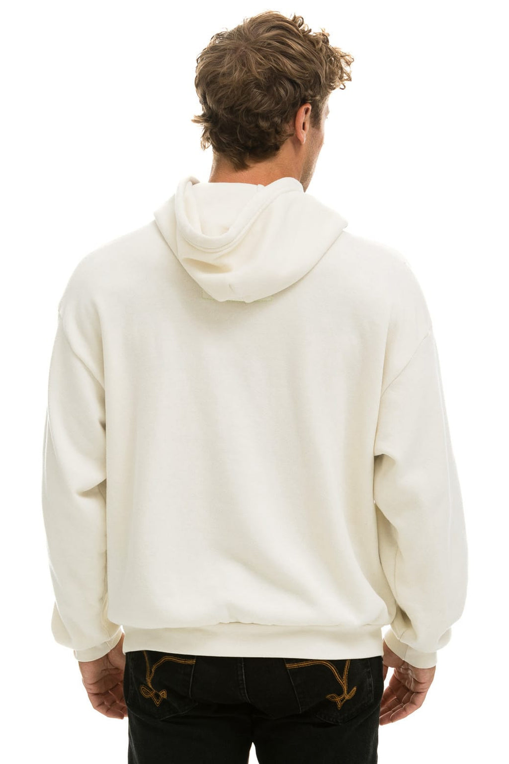 Classic 5 STRIPE RELAXED PULLOVER HOODIE - VINTAGE WHITE