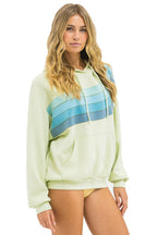 Classic WAVE STRIPE 4 PULLOVER HOODIE RELAXED - LIME CREAM SEAFOAM