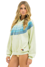 Classic WAVE STRIPE 4 PULLOVER HOODIE RELAXED - LIME CREAM SEAFOAM