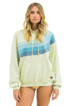 Classic WAVE STRIPE 4 PULLOVER HOODIE RELAXED - LIME CREAM SEAFOAM