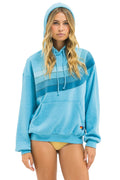 Classic WAVE STRIPE 4 PULLOVER HOODIE RELAXED - AQUA AQUA