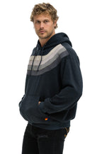 Classic WAVE STRIPE 4 PULLOVER HOODIE RELAXED - CHARCOAL CHARCOAL