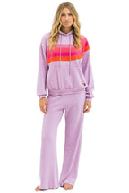 Classic WAVE STRIPE 4 PULLOVER HOODIE RELAXED - MAUVE MAGENTA ORANGE