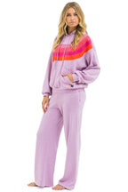 Classic WAVE STRIPE 4 PULLOVER HOODIE RELAXED - MAUVE MAGENTA ORANGE