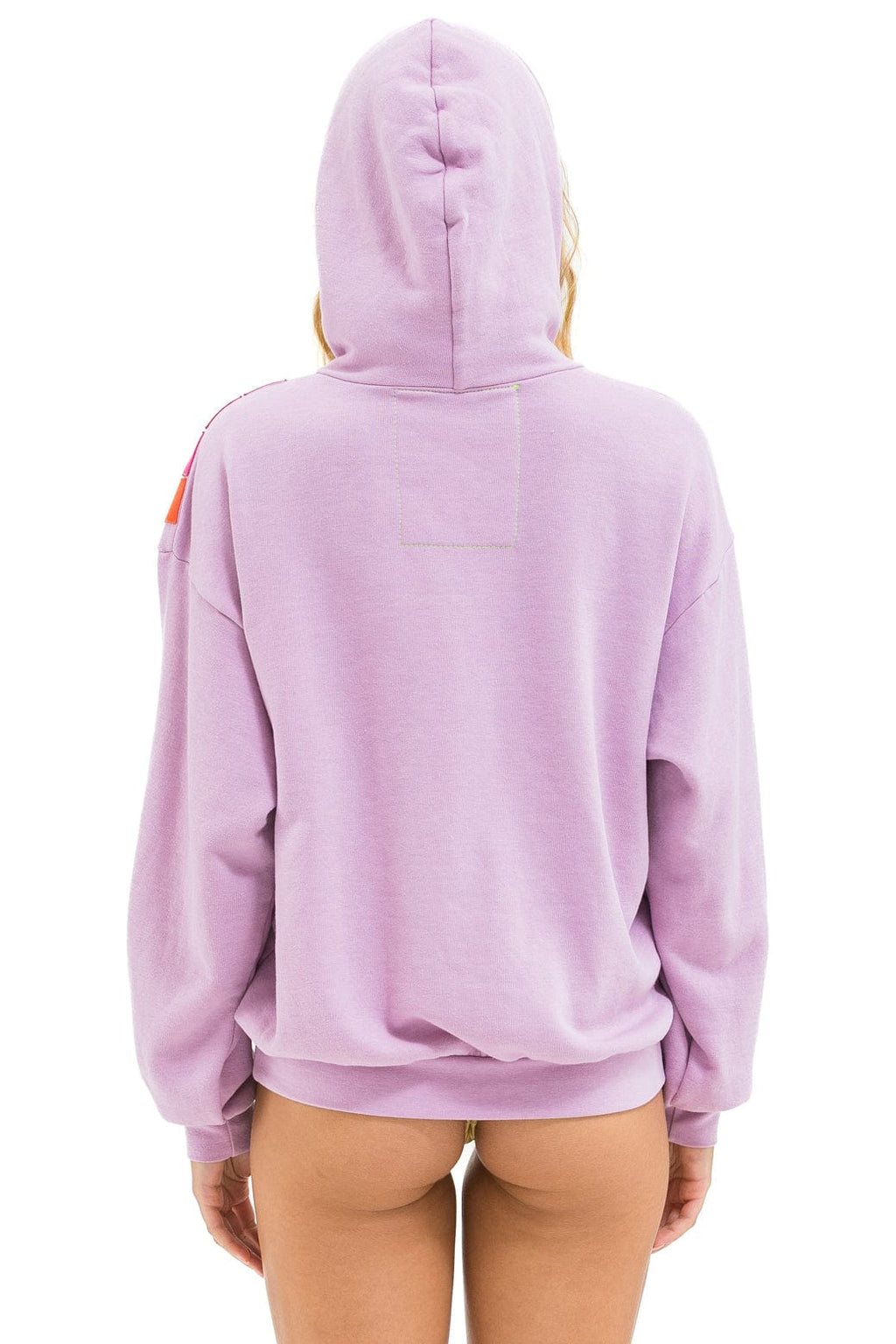 Classic WAVE STRIPE 4 PULLOVER HOODIE RELAXED - MAUVE MAGENTA ORANGE