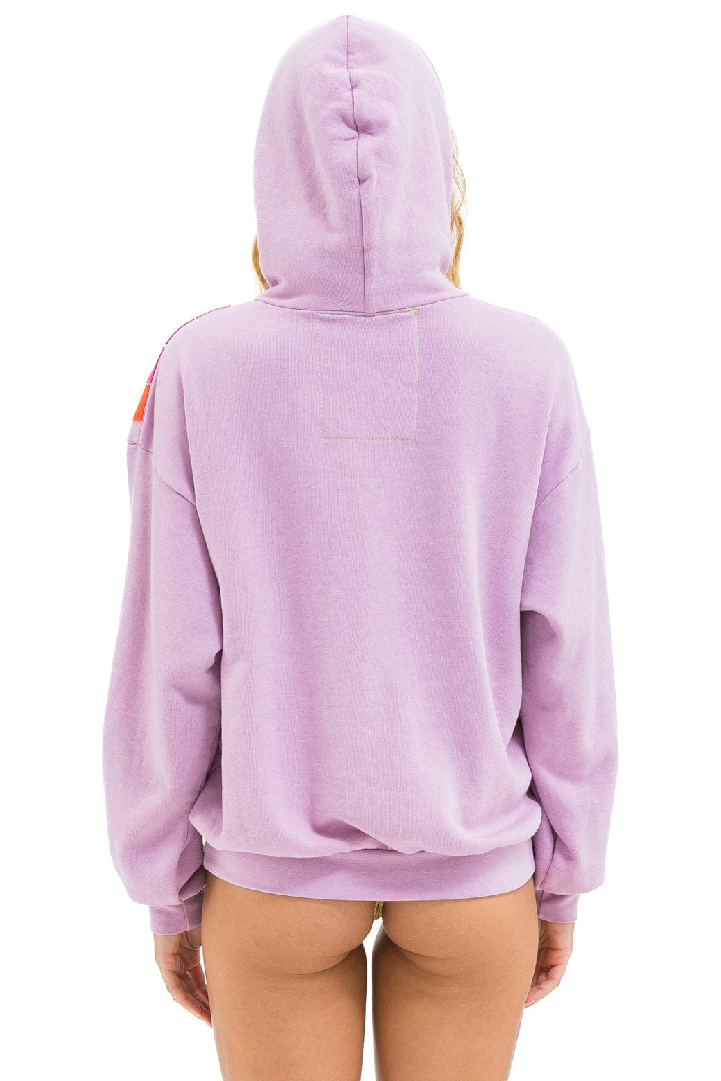 Classic WAVE STRIPE 4 PULLOVER HOODIE RELAXED - MAUVE MAGENTA ORANGE