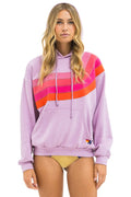 Classic WAVE STRIPE 4 PULLOVER HOODIE RELAXED - MAUVE MAGENTA ORANGE