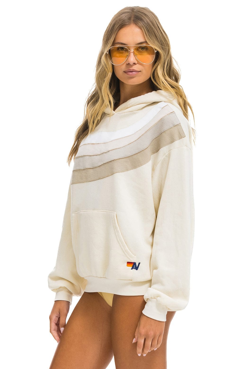 Classic WAVE STRIPE 4 PULLOVER HOODIE RELAXED - VINTAGE WHITE VINTAGE WHITE
