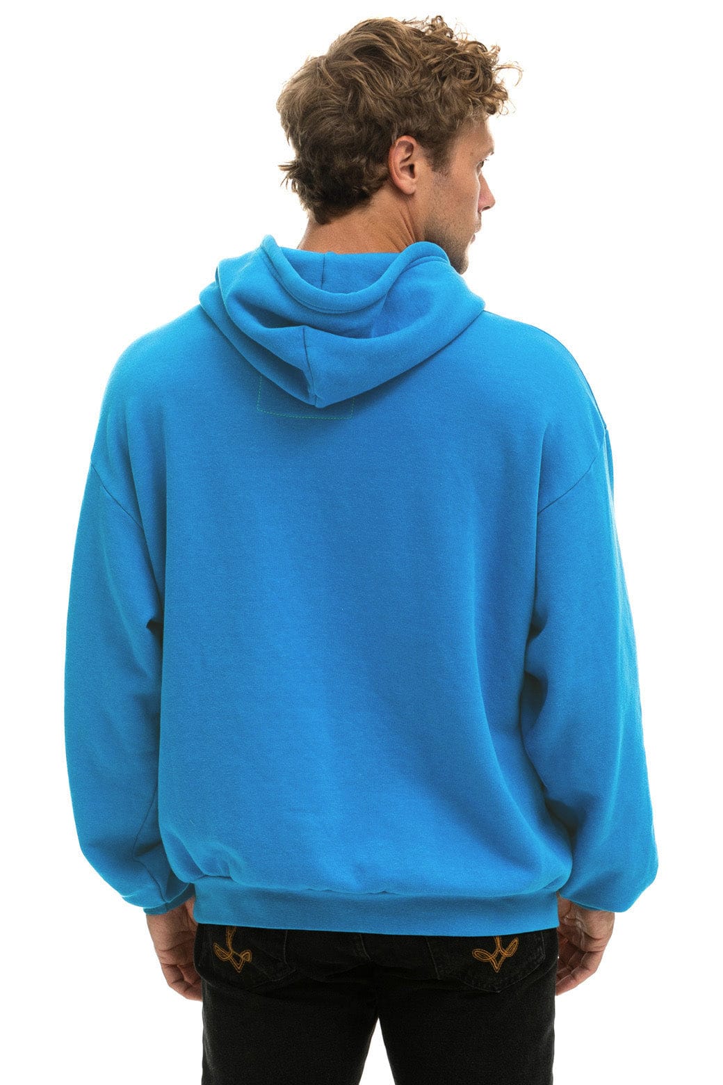 Classic CROSS STRIPE RELAXED PULLOVER HOODIE - COBALT BLUE