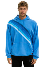 Classic CROSS STRIPE RELAXED PULLOVER HOODIE - COBALT BLUE