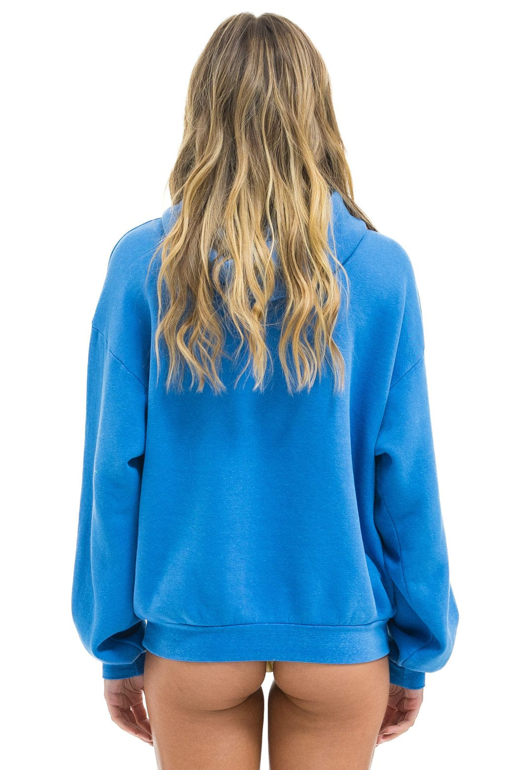 Classic CROSS STRIPE RELAXED PULLOVER HOODIE - COBALT BLUE
