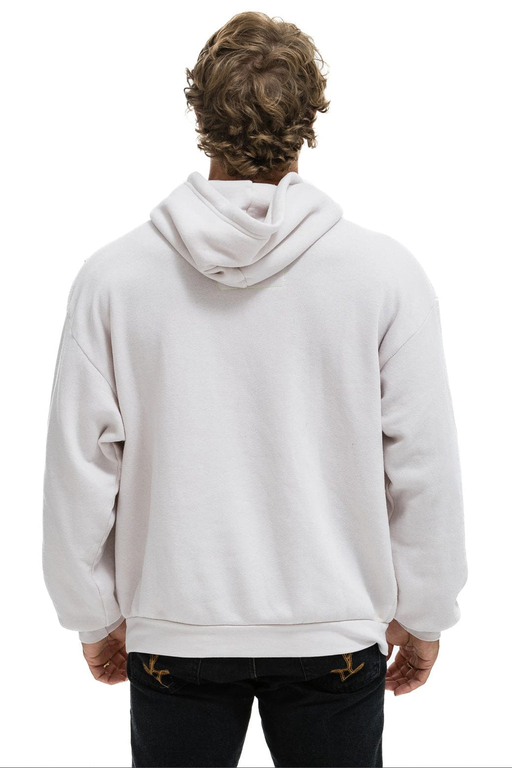 Classic CROSS STRIPE RELAXED PULLOVER HOODIE - DOVE GREY