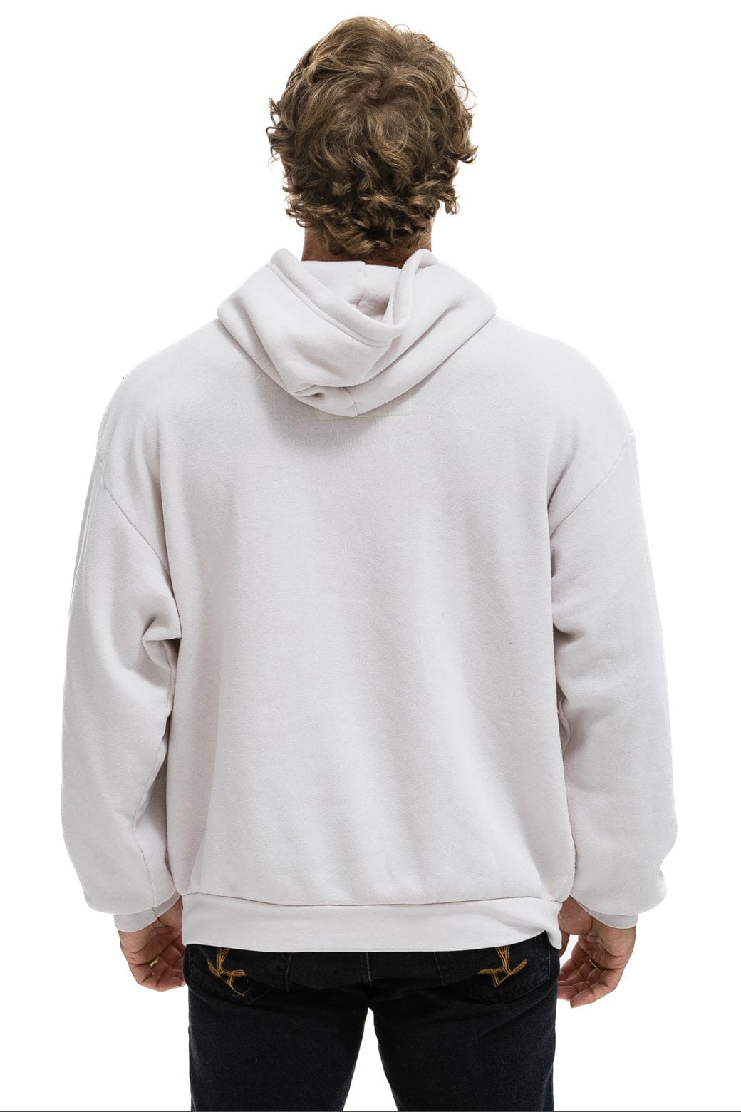 Classic CROSS STRIPE RELAXED PULLOVER HOODIE - DOVE GREY