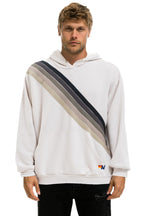 Classic CROSS STRIPE RELAXED PULLOVER HOODIE - DOVE GREY