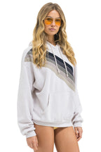 Classic CROSS STRIPE RELAXED PULLOVER HOODIE - DOVE GREY