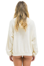 Classic CROSS STRIPE RELAXED PULLOVER HOODIE - VINTAGE WHITE BROWN