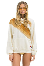 Classic CROSS STRIPE RELAXED PULLOVER HOODIE - VINTAGE WHITE BROWN