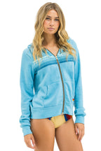 Classic 5 STRIPE HOODIE - AQUA AQUA