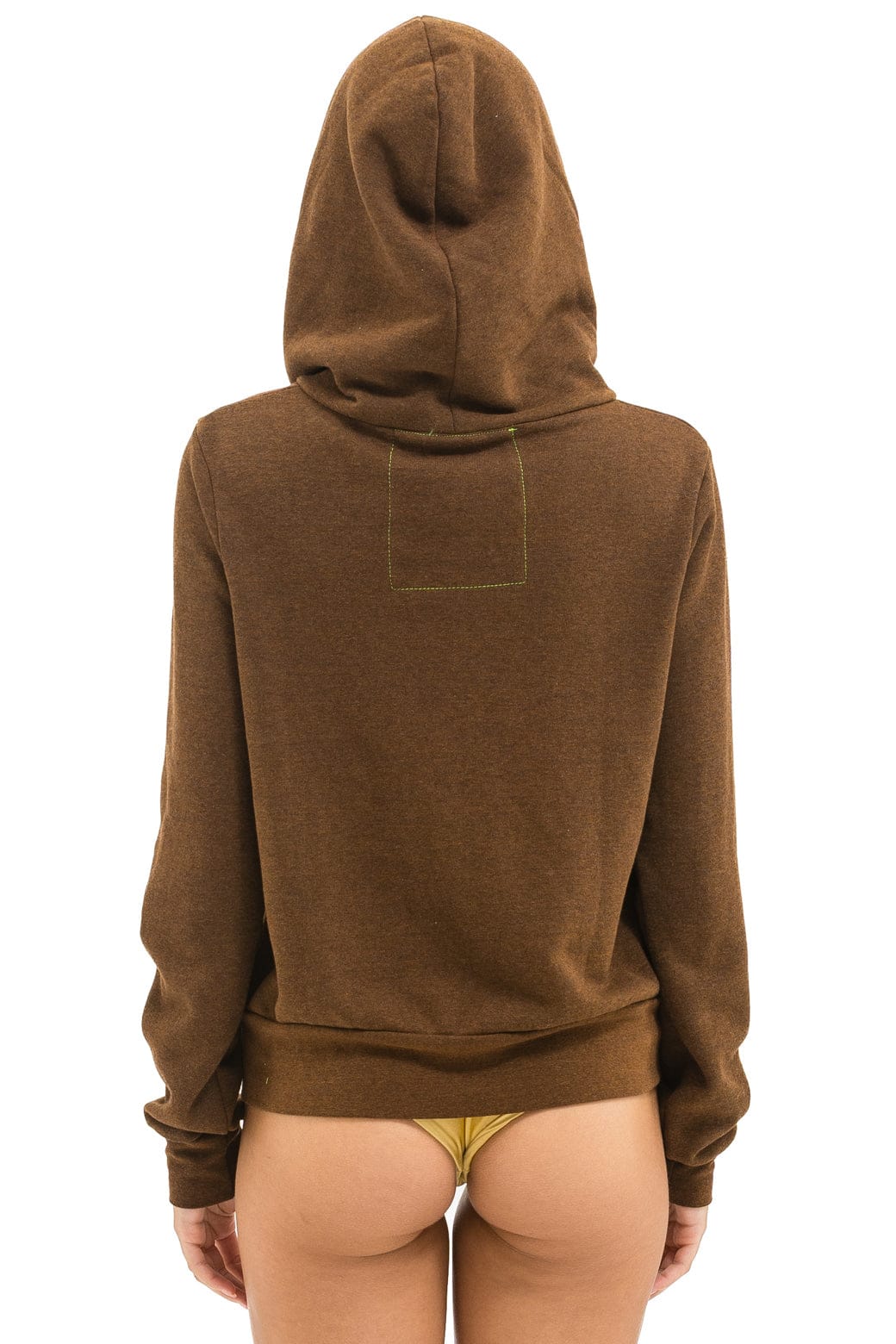 Classic 5 STRIPE HOODIE - CHOCOLATE WHITE NEON