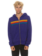 Classic 5 STRIPE HOODIE - DEEP PURPLE