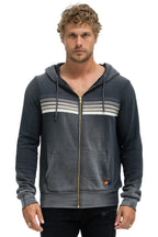 Classic 5 STRIPE HOODIE - FADED SMOKE
