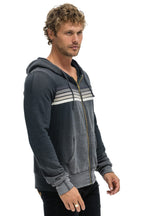 Classic 5 STRIPE HOODIE - FADED SMOKE