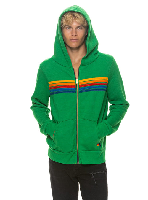 Classic 5 STRIPE HOODIE - KELLY GREEN
