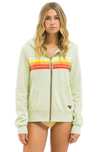 Classic 5 STRIPE HOODIE - LIME CREAM WHITE NEON