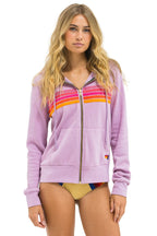 Classic 5 STRIPE HOODIE - MAUVE MAGENTA ORANGE