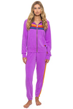 Classic 5 STRIPE HOODIE - NEON PURPLE