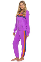 Classic 5 STRIPE HOODIE - NEON PURPLE