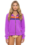 Classic 5 STRIPE HOODIE - NEON PURPLE