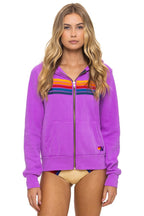 Classic 5 STRIPE HOODIE - NEON PURPLE