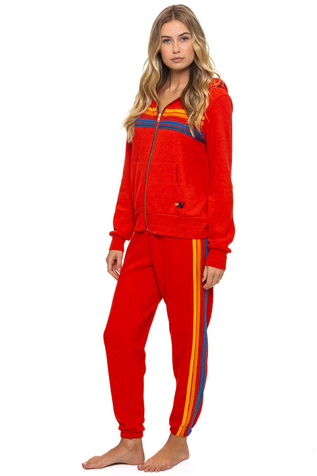 Classic 5 STRIPE HOODIE - RED