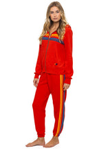 Classic 5 STRIPE HOODIE - RED