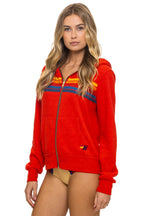 Classic 5 STRIPE HOODIE - RED