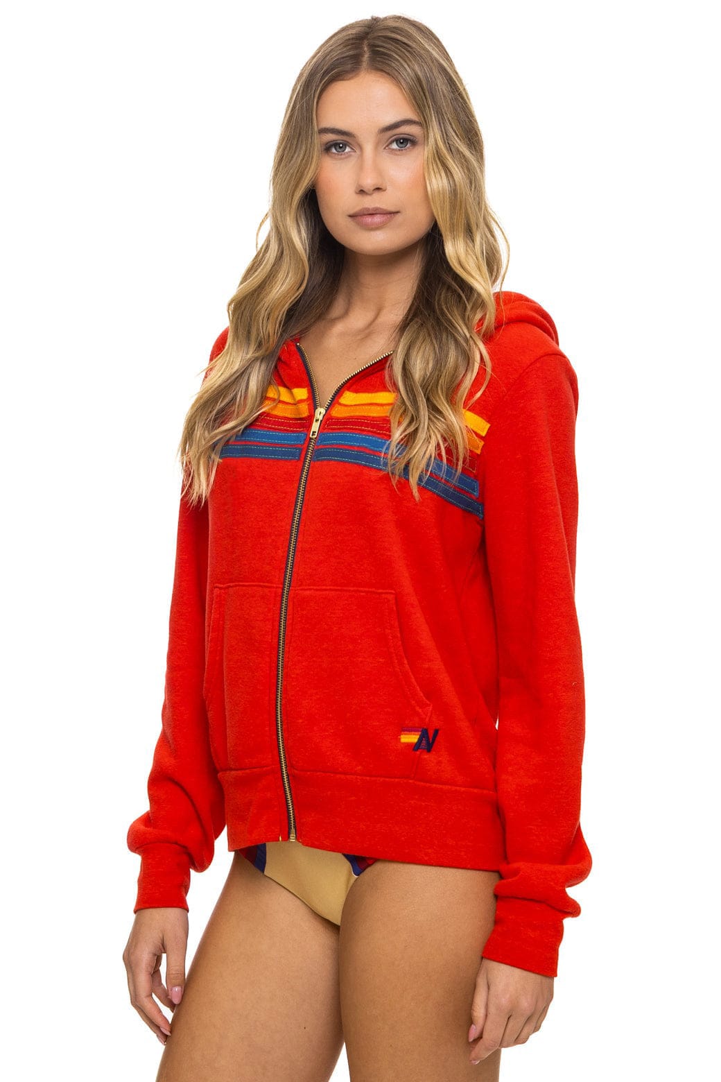 Classic 5 STRIPE HOODIE - RED
