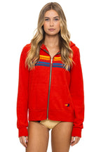 Classic 5 STRIPE HOODIE - RED