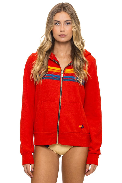 Classic 5 STRIPE HOODIE - RED