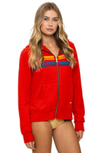 Classic 5 STRIPE HOODIE - RED