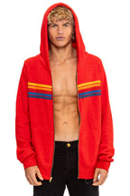 Classic 5 STRIPE HOODIE - RED