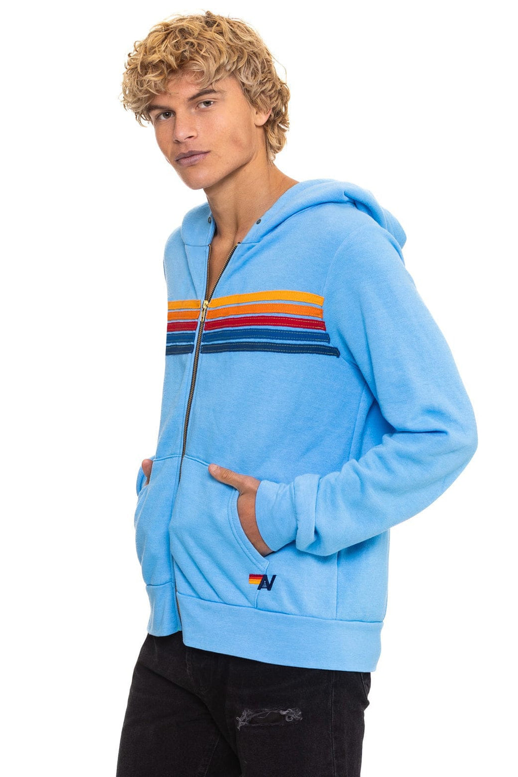 Classic 5 STRIPE HOODIE - SKY