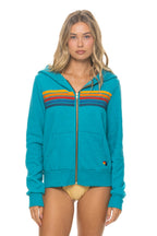 Classic 5 STRIPE HOODIE - TEAL