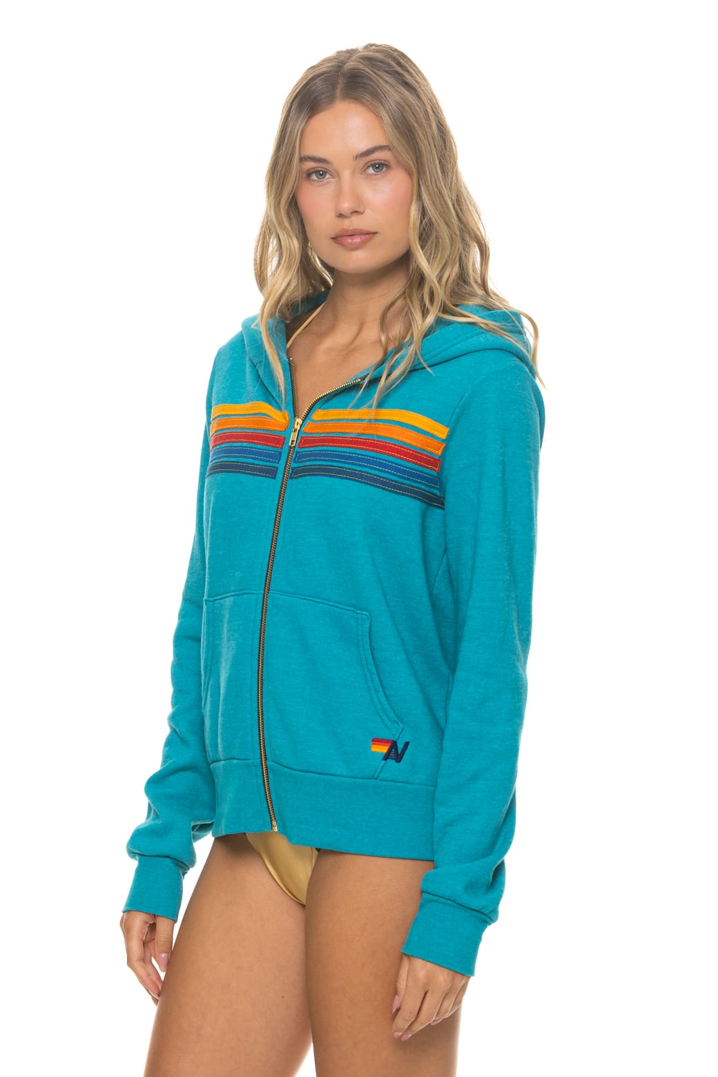 Classic 5 STRIPE HOODIE - TEAL