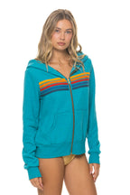 Classic 5 STRIPE HOODIE - TEAL
