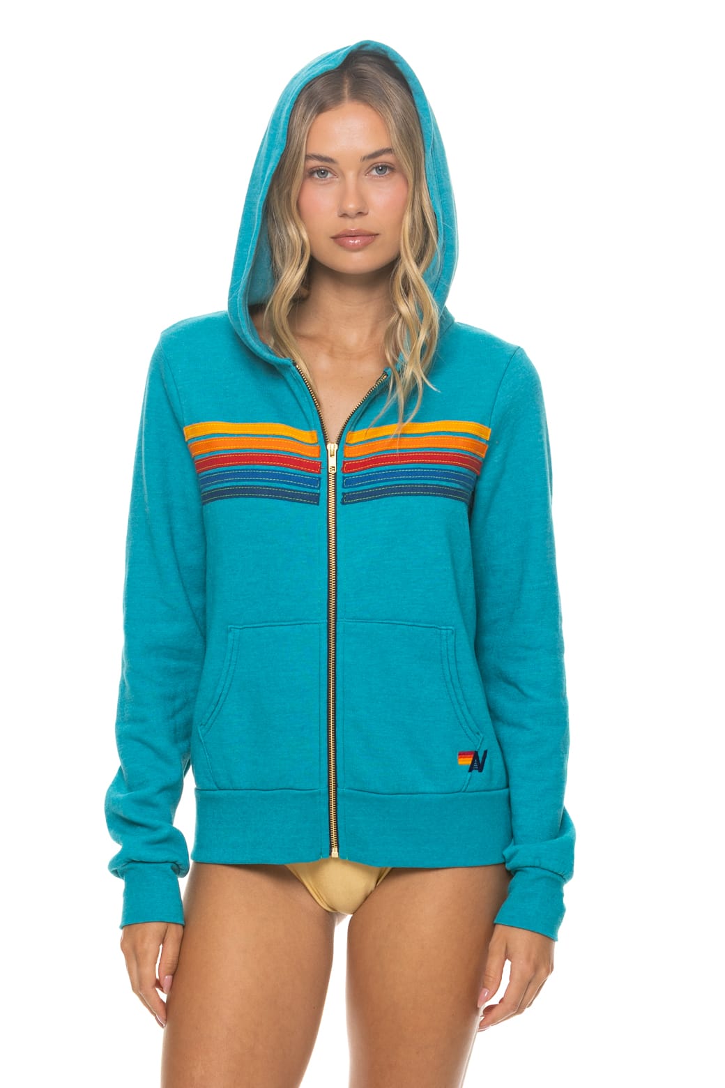 Classic 5 STRIPE HOODIE - TEAL